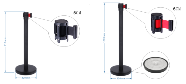 Stanchion- 6’ Belt Style (black)